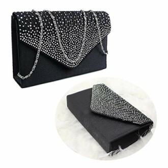 Women Diamante Envelope Clutch Bag