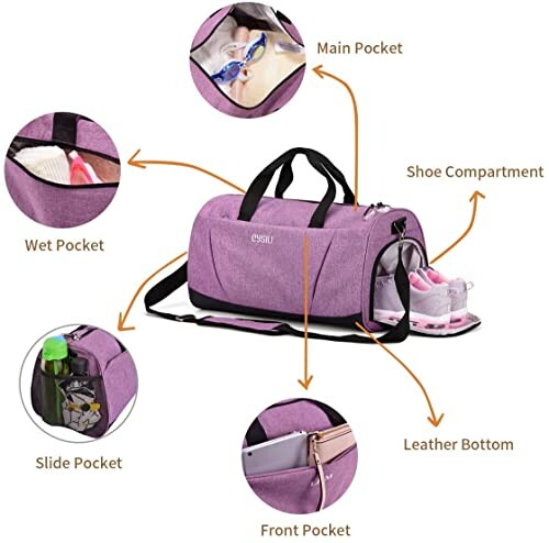 Gym Bag with Shoes Compartment